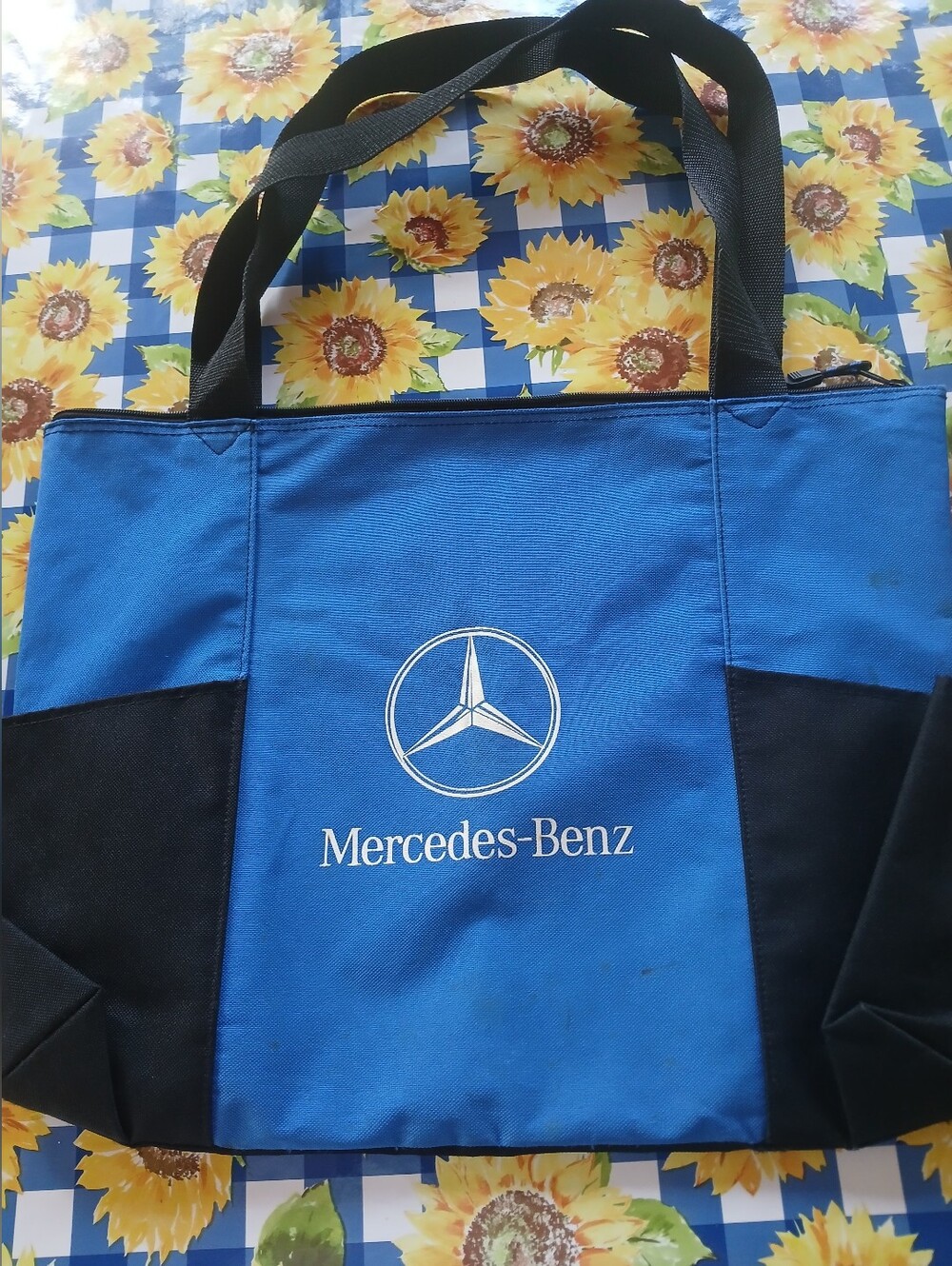 Mercedes-Benz Blue and Black Canvas Logo Tote Bag